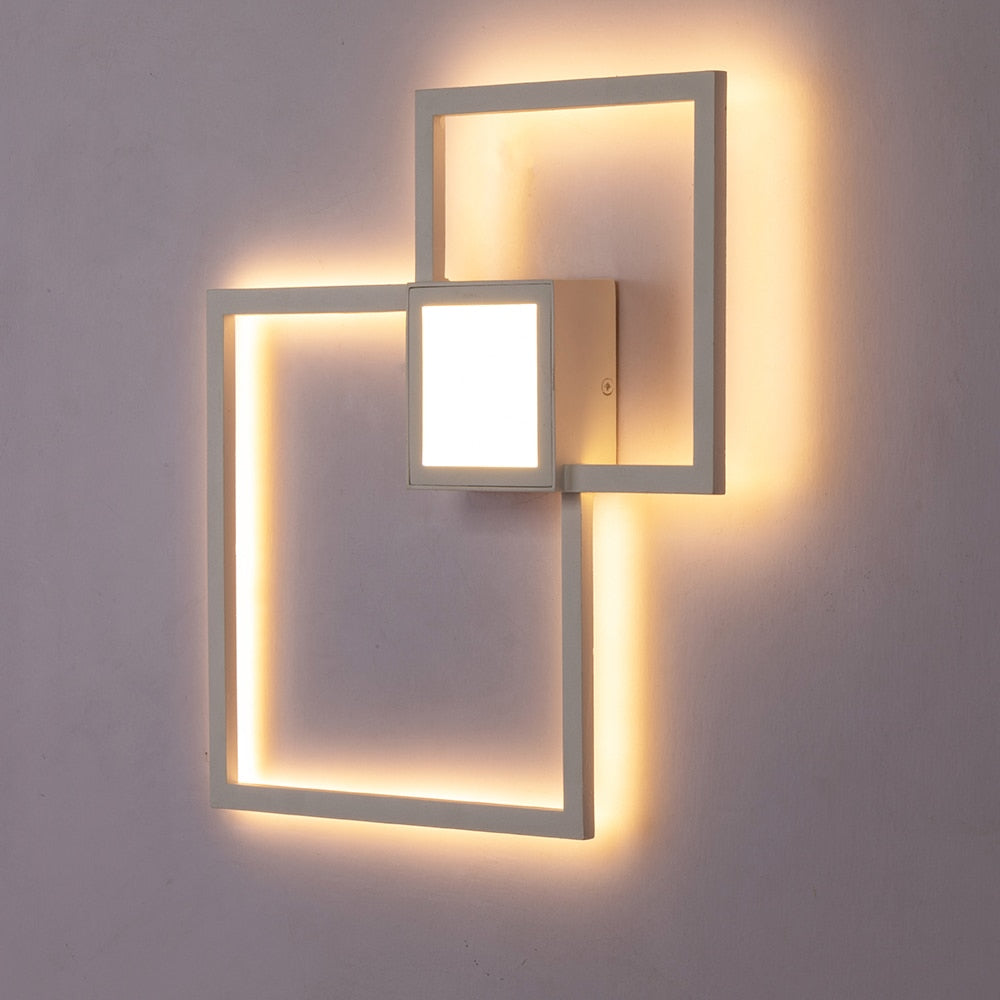 Lampada decorativa da parete quadrata bianconera | elesira