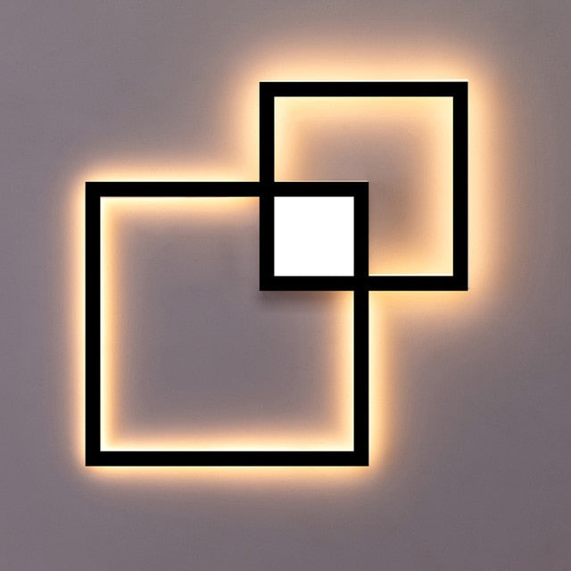 Lampada decorativa da parete quadrata bianconera | elesira