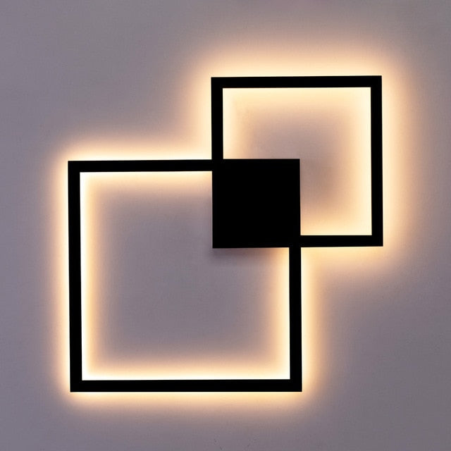 Lampada decorativa da parete quadrata bianconera | elesira