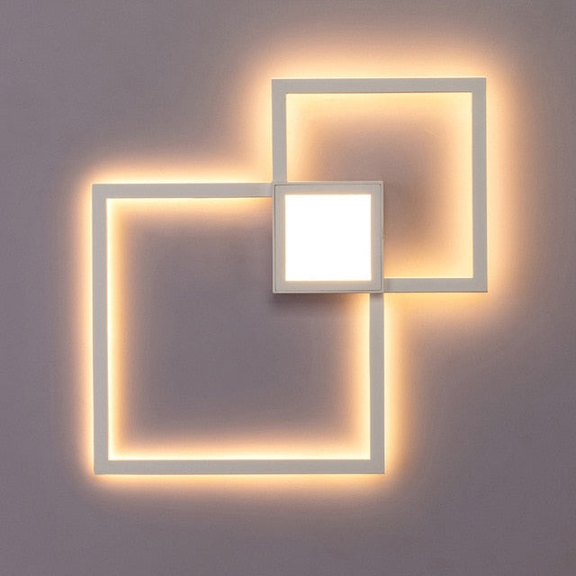 Lampada decorativa da parete quadrata bianconera | elesira