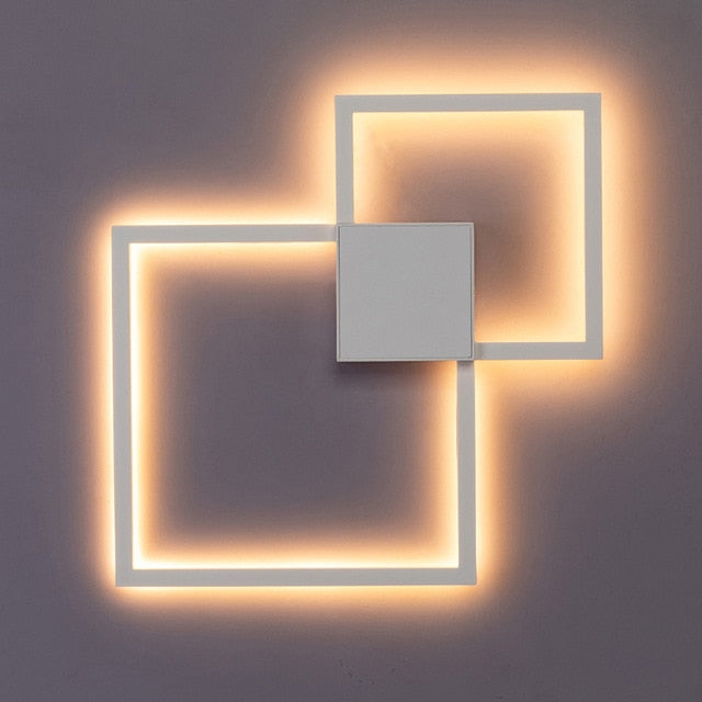 Lampada decorativa da parete quadrata bianconera | elesira