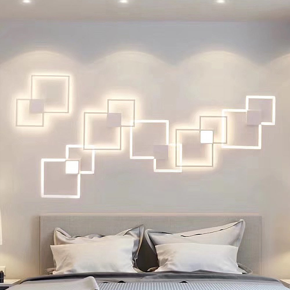 Lampada decorativa da parete quadrata bianconera | elesira