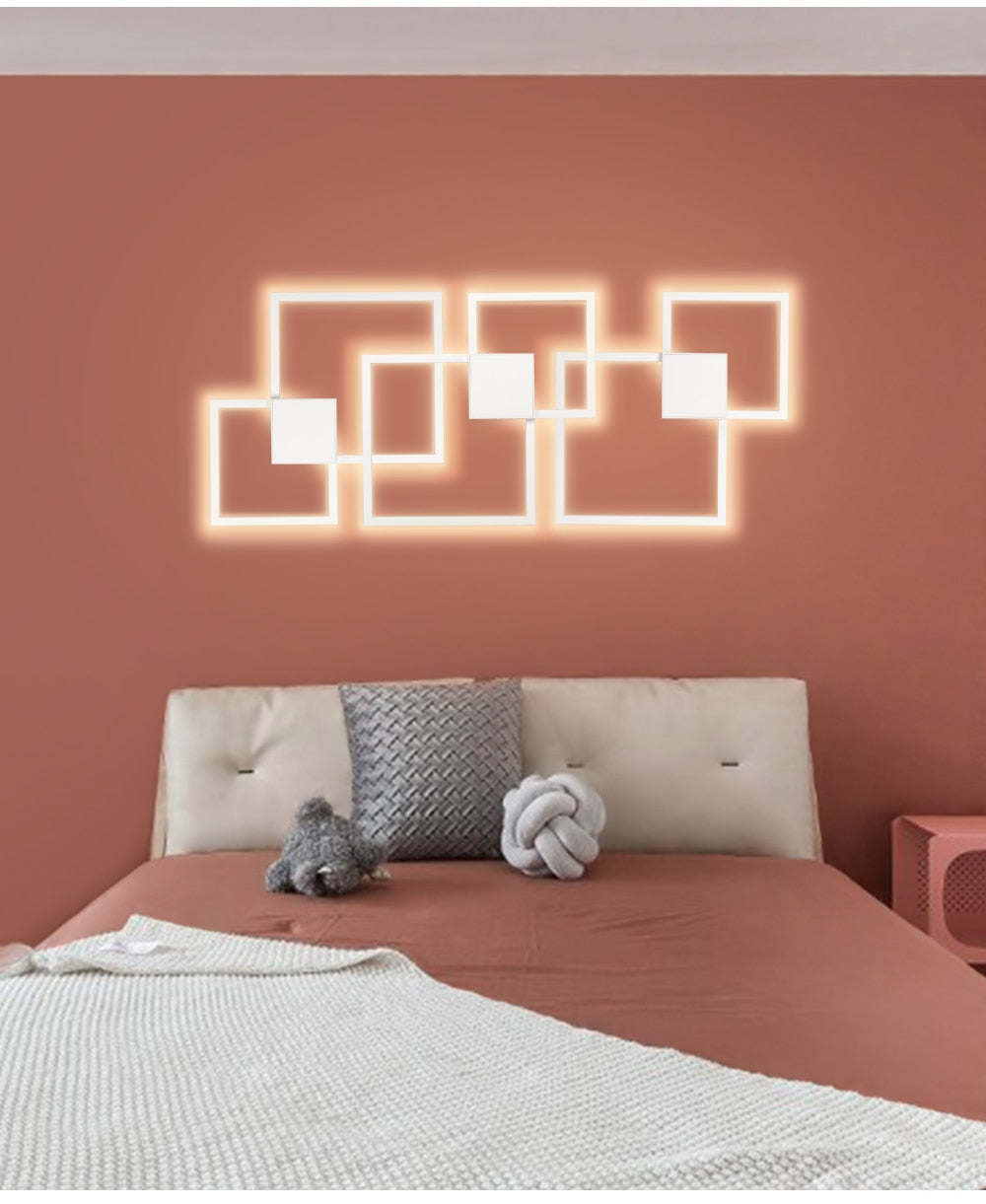 Lampada decorativa da parete quadrata bianconera | elesira