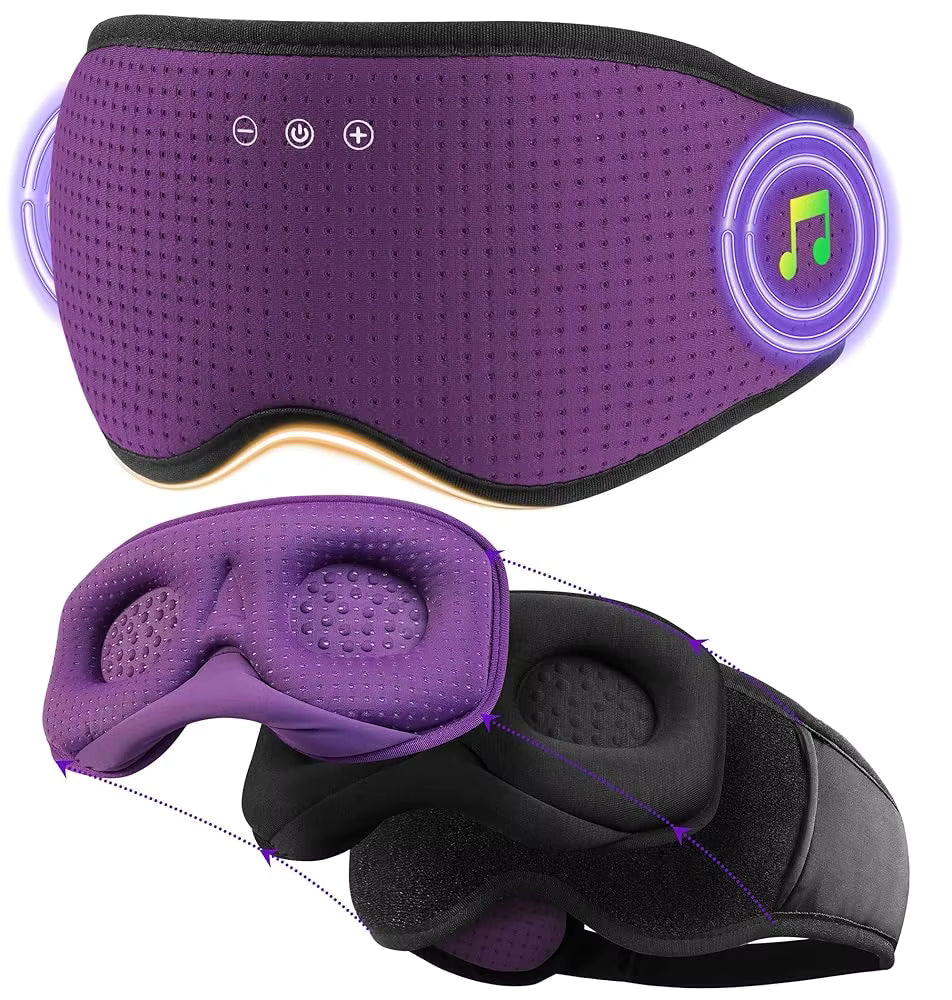 Spánková maska DreamGuard s Bluetooth, prodyšnou látkou a blokováním světla - Elesira