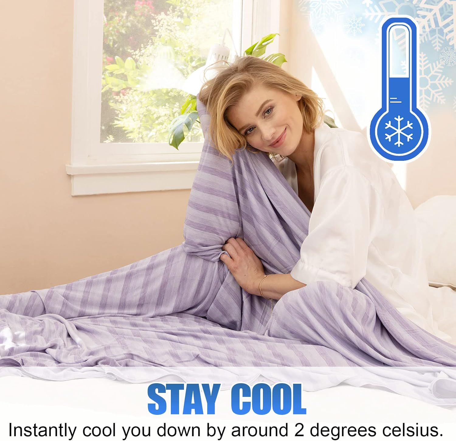 Cool Comfort Lightweight Double Sided Cooling Blanket For Hot Sleepers And Night Sweats - Elesira