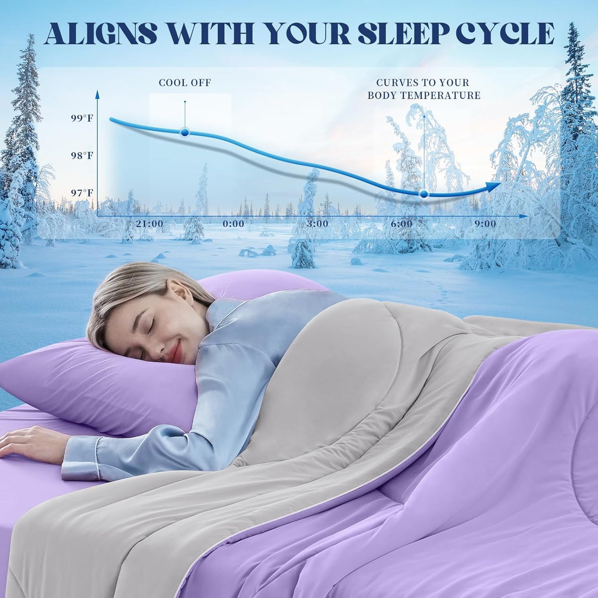 Cooling Comforter Double-Sided Ice Fabric For Hot Sleepers - Elesira