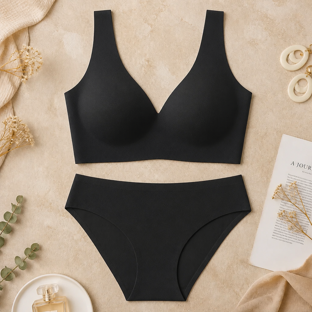 VeloraLift – Soutien-gorge confortable sans armatures, sans coutures, avec décolleté plongeant en V | elesira