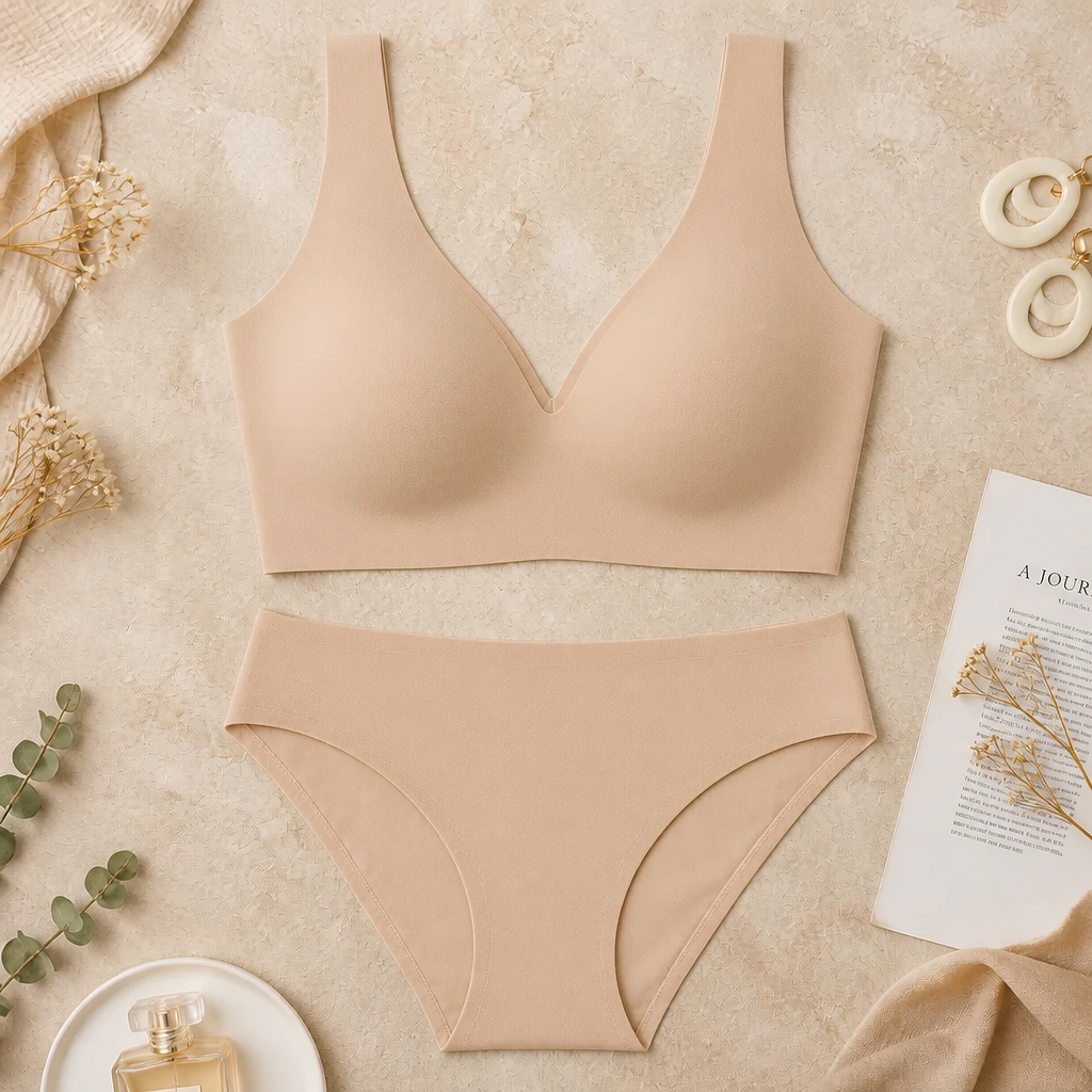 VeloraLift – Soutien-gorge confortable sans armatures, sans coutures, avec décolleté plongeant en V | elesira