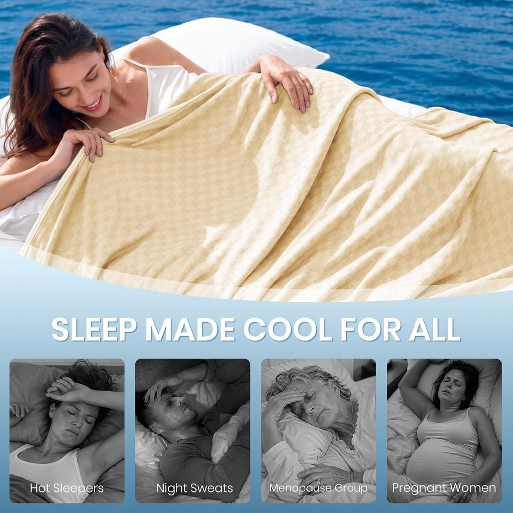 Chill Comfort Kühldecke mit leichtem, weichem Stoff für Menschen, denen nachts warm ist – Elesira