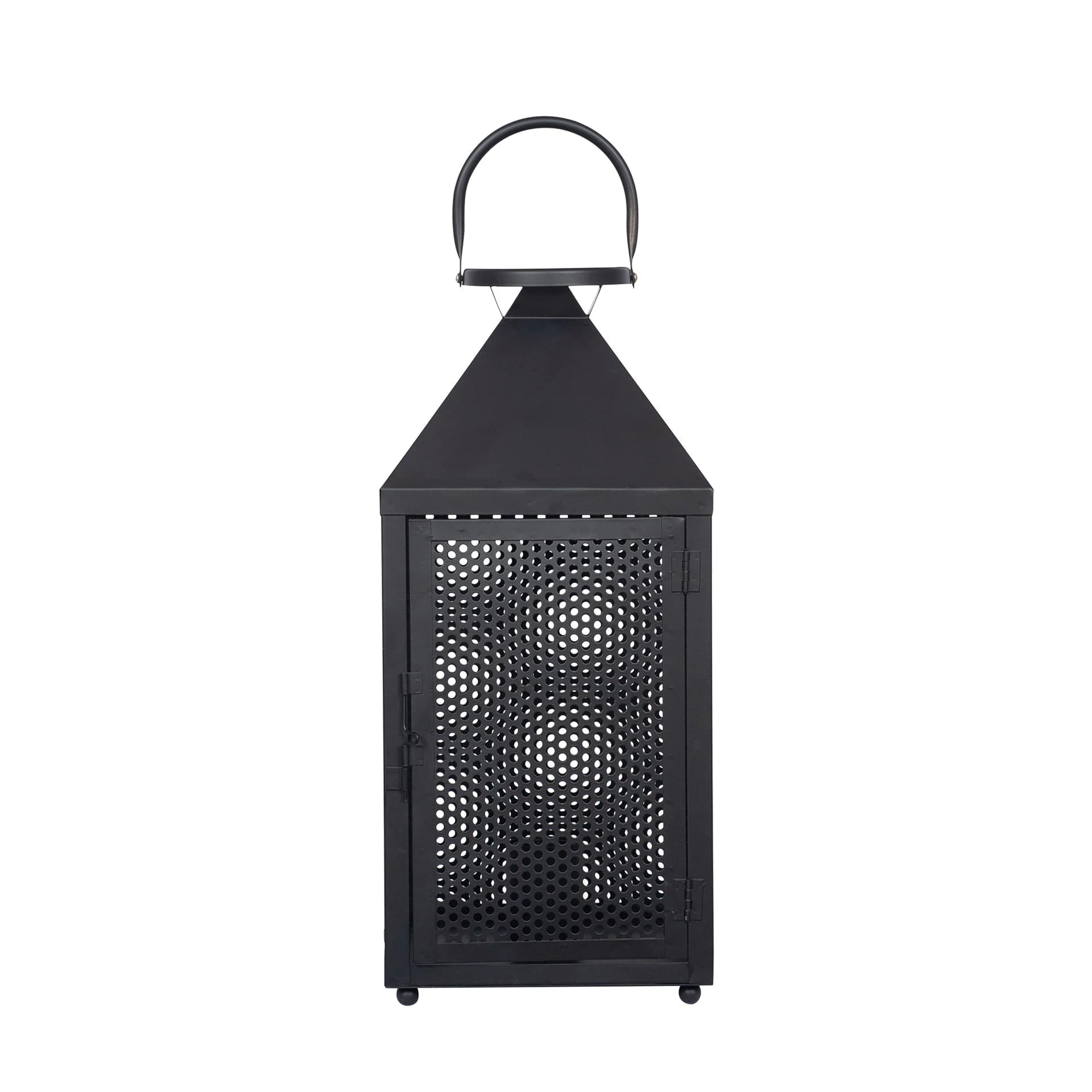 Heathfield Matt Black Punched Lantern Table Lamp | elesira