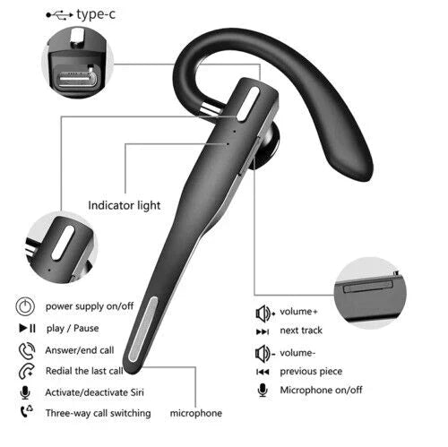 Kabelloses Bluetooth-Headset mit zwei Mikrofonen und Geräuschreduzierung | elesira