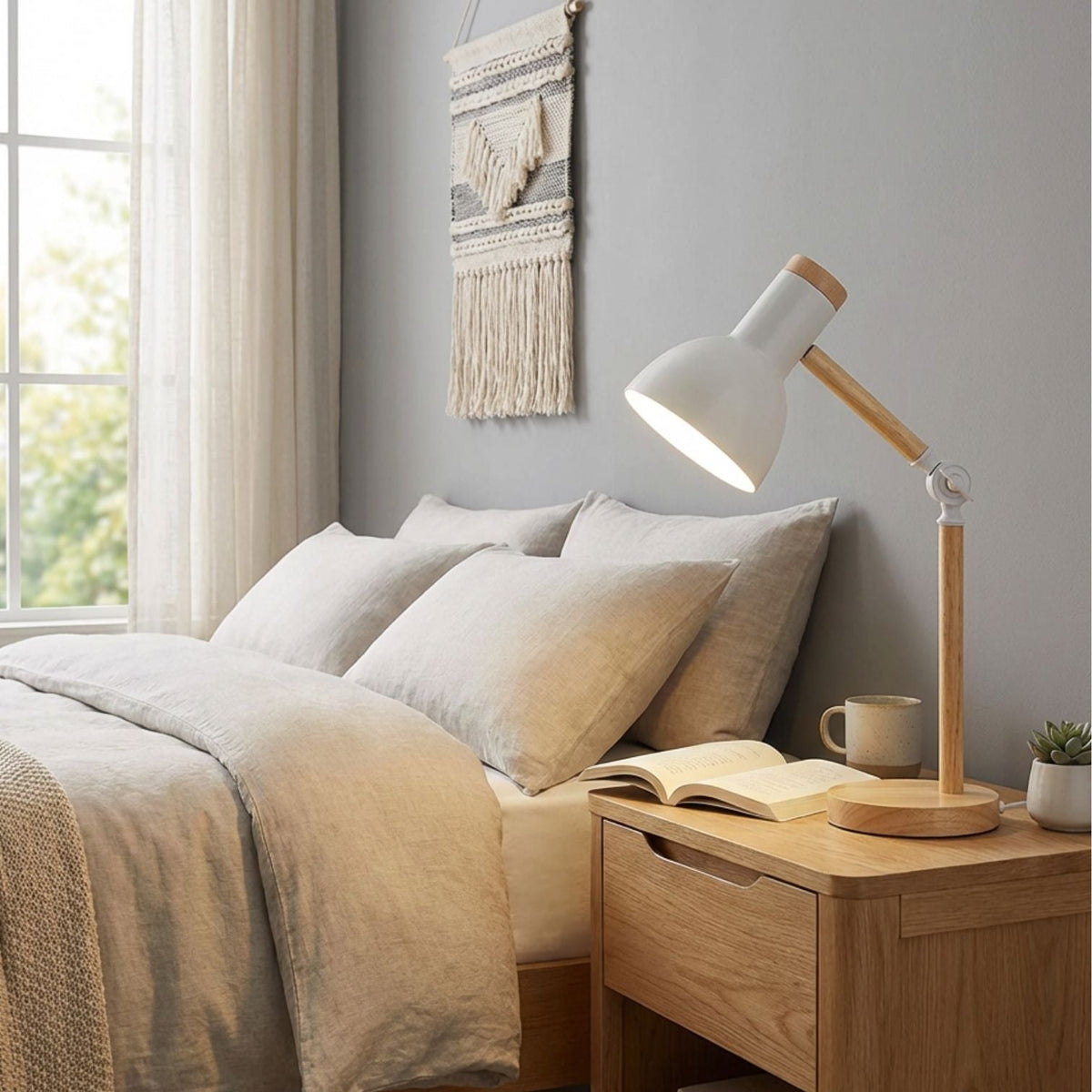 Wooden Desk Lamp - Adjustable Lighting for Any Space | elesira
