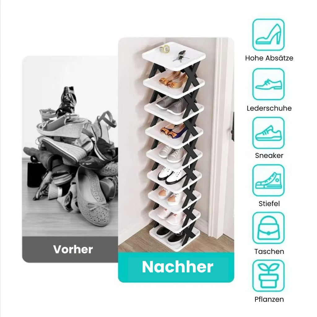 Slim Shoe Organizer - Vertical Shoe Rack for Space Saving | elesira