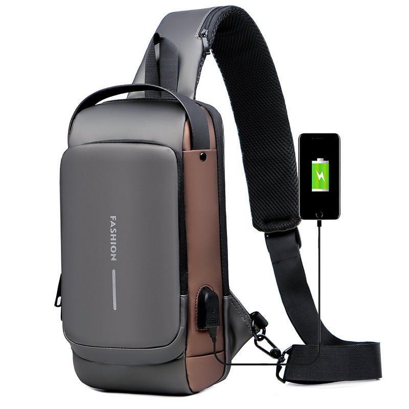 Waterproof and Theft-Resistant Shoulder Bag with USB Port | elesira