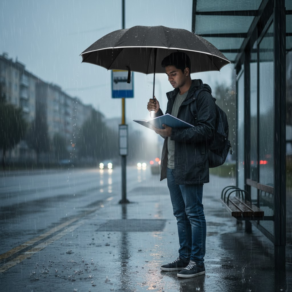 Tuulenkestävä älyvarjo integroidulla valolla | elesira