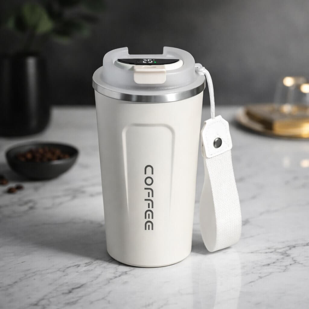 Mug de voyage intelligent avec affichage de la température - Articles de boisson en acier | elesira