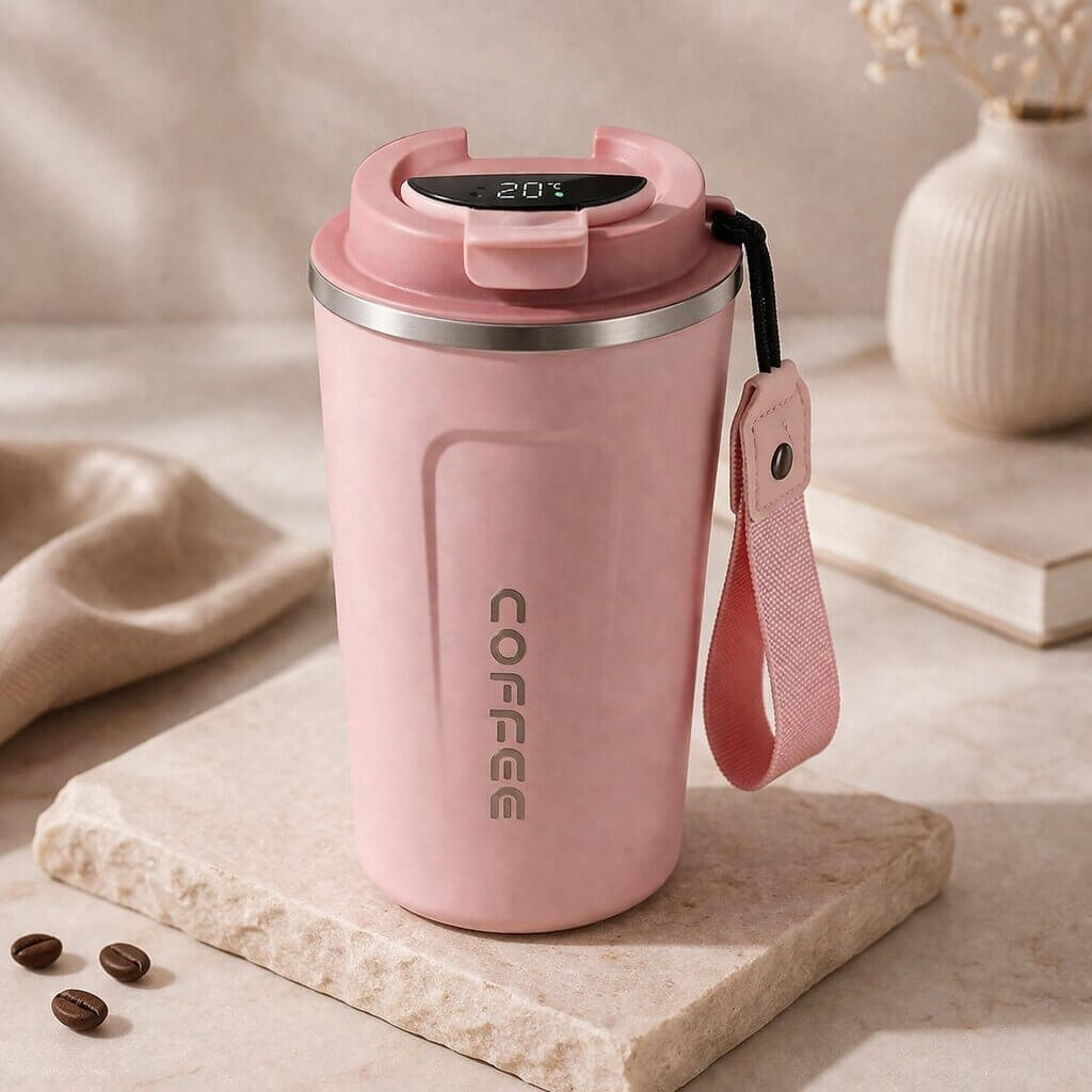 Mug de voyage intelligent avec affichage de la température - Articles de boisson en acier | elesira