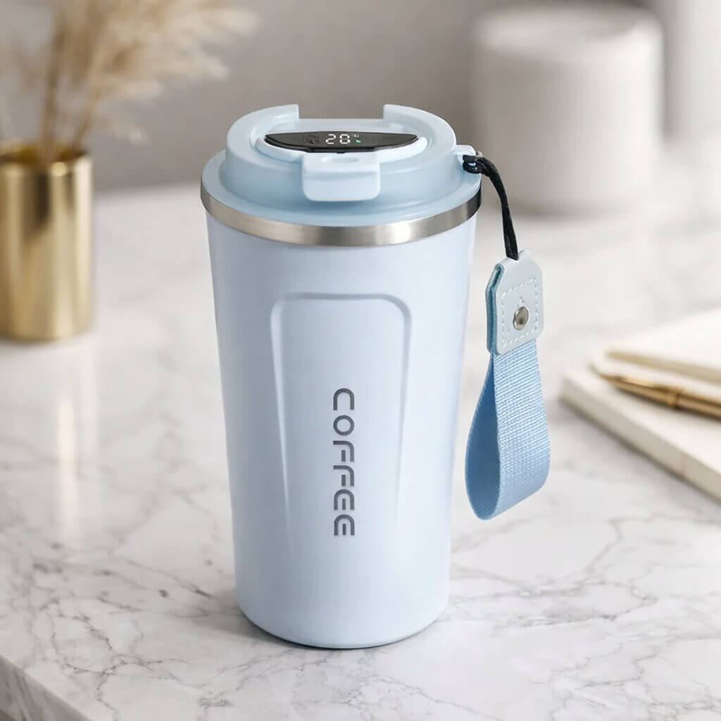 Mug de voyage intelligent avec affichage de la température - Articles de boisson en acier | elesira