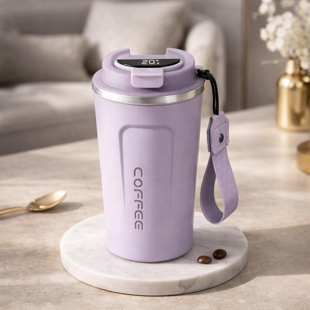 Mug de voyage intelligent avec affichage de la température - Articles de boisson en acier | elesira