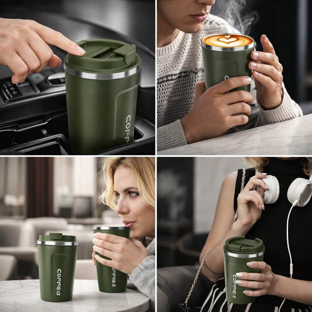 Mug de voyage intelligent avec affichage de la température - Articles de boisson en acier | elesira