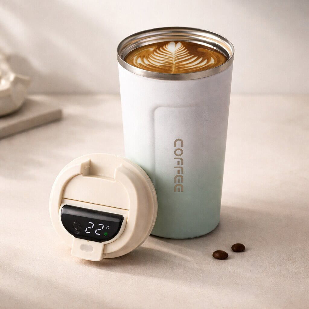 Mug de voyage intelligent avec affichage de la température - Articles de boisson en acier | elesira