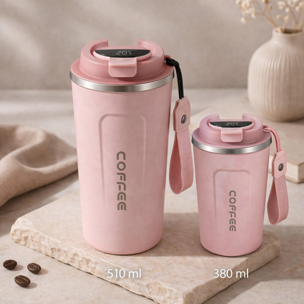 Mug de voyage intelligent avec affichage de la température - Articles de boisson en acier | elesira