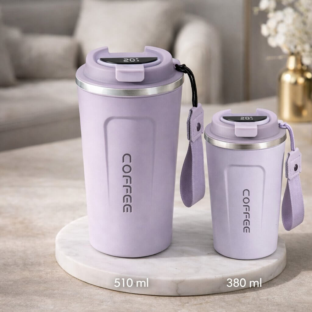 Mug de voyage intelligent avec affichage de la température - Articles de boisson en acier | elesira