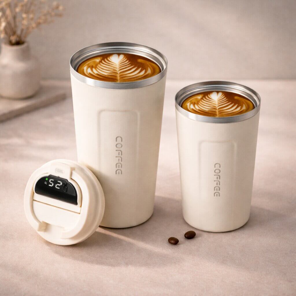 Mug de voyage intelligent avec affichage de la température - Articles de boisson en acier | elesira