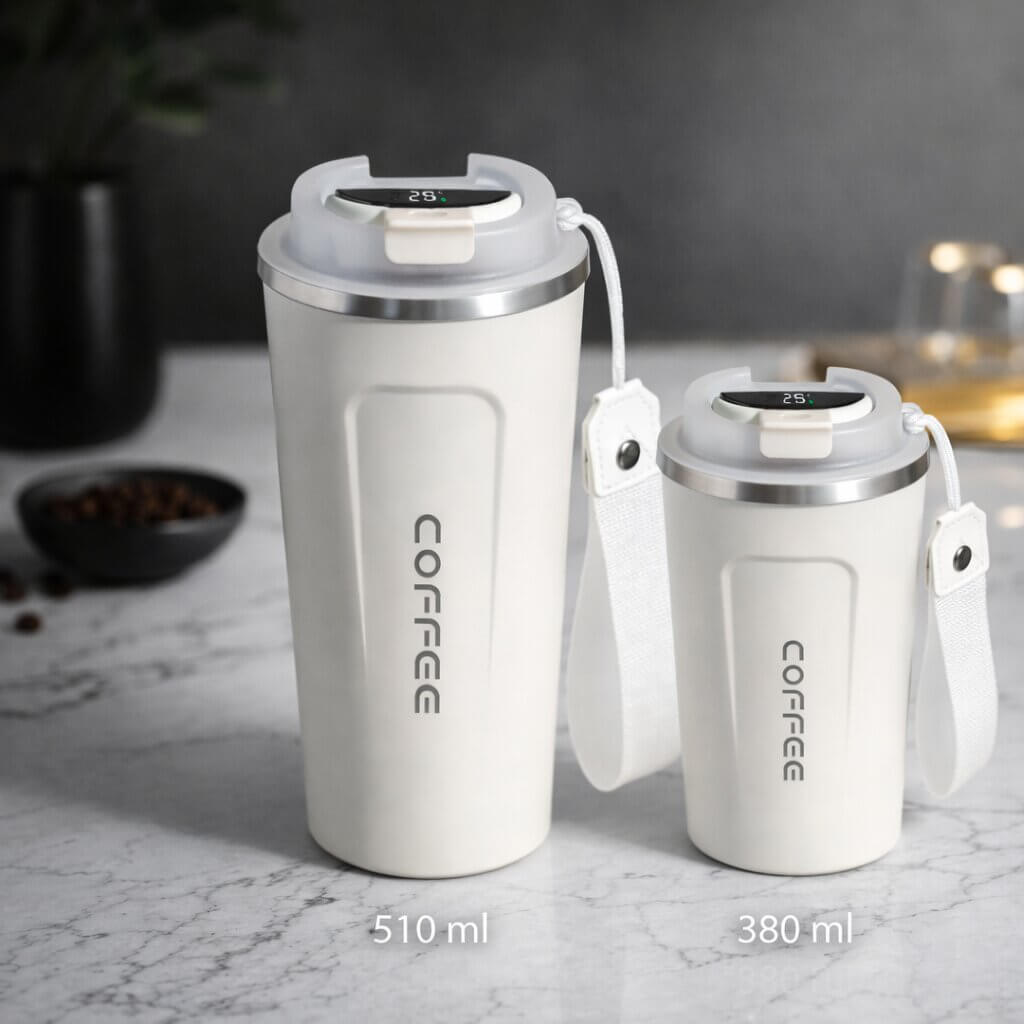 Mug de voyage intelligent avec affichage de la température - Articles de boisson en acier | elesira