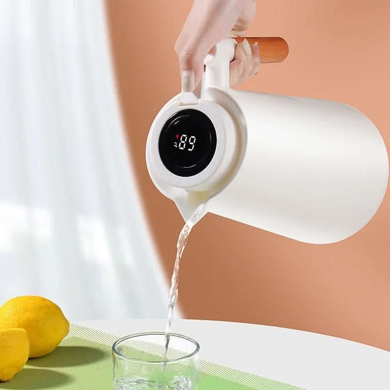Smart Insulated Carafe with Digital Temperature Indicator - 1L Beverage Jug for Hot & Cold Drinks | elesira
