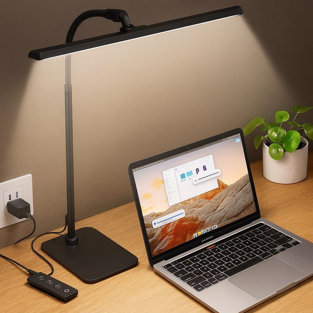 Lampe de bureau LED polyvalente à luminosité réglable | elesira