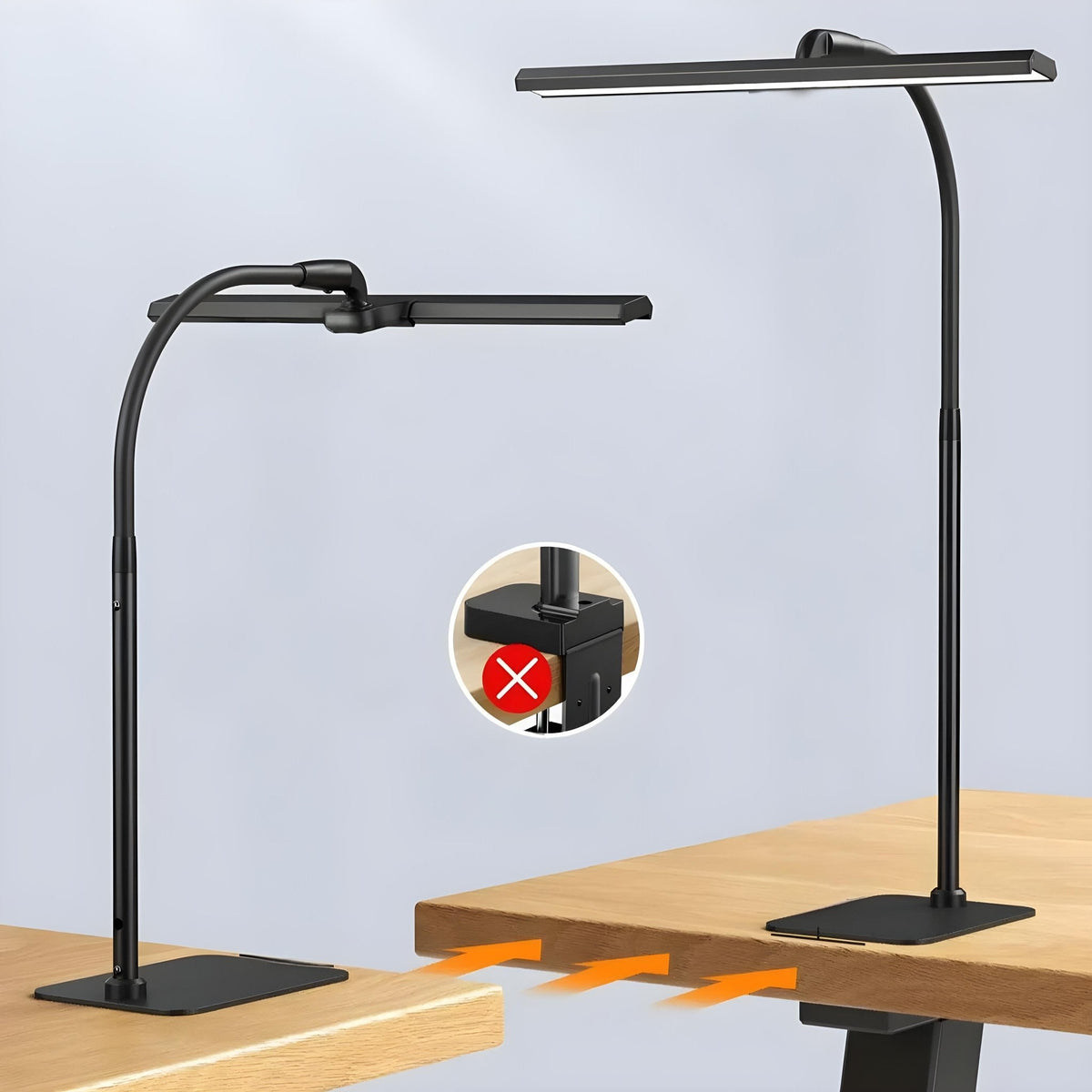 Lampe de bureau LED polyvalente à luminosité réglable | elesira