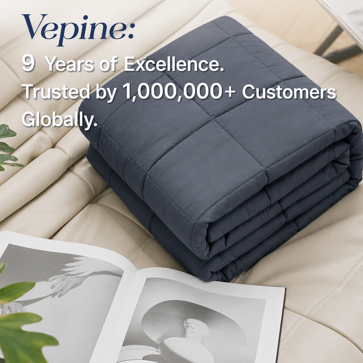 Cozy Comfort Weighted Blanket For Adults With Cooling Fabric, All Season Breathable Comfort - Elesira