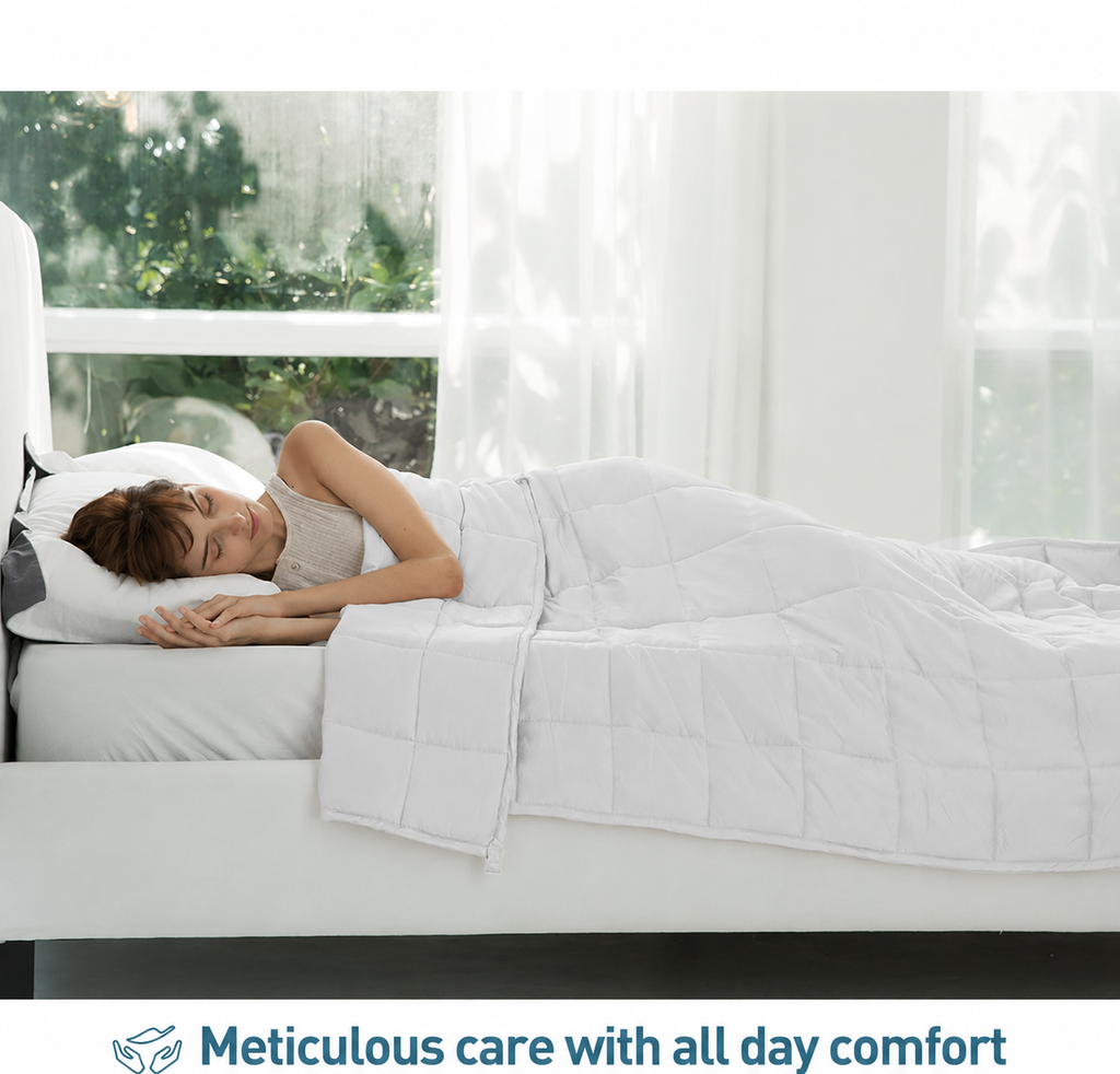 Cozy Comfort Weighted Blanket For Adults With Cooling Fabric, All Season Breathable Comfort - Elesira