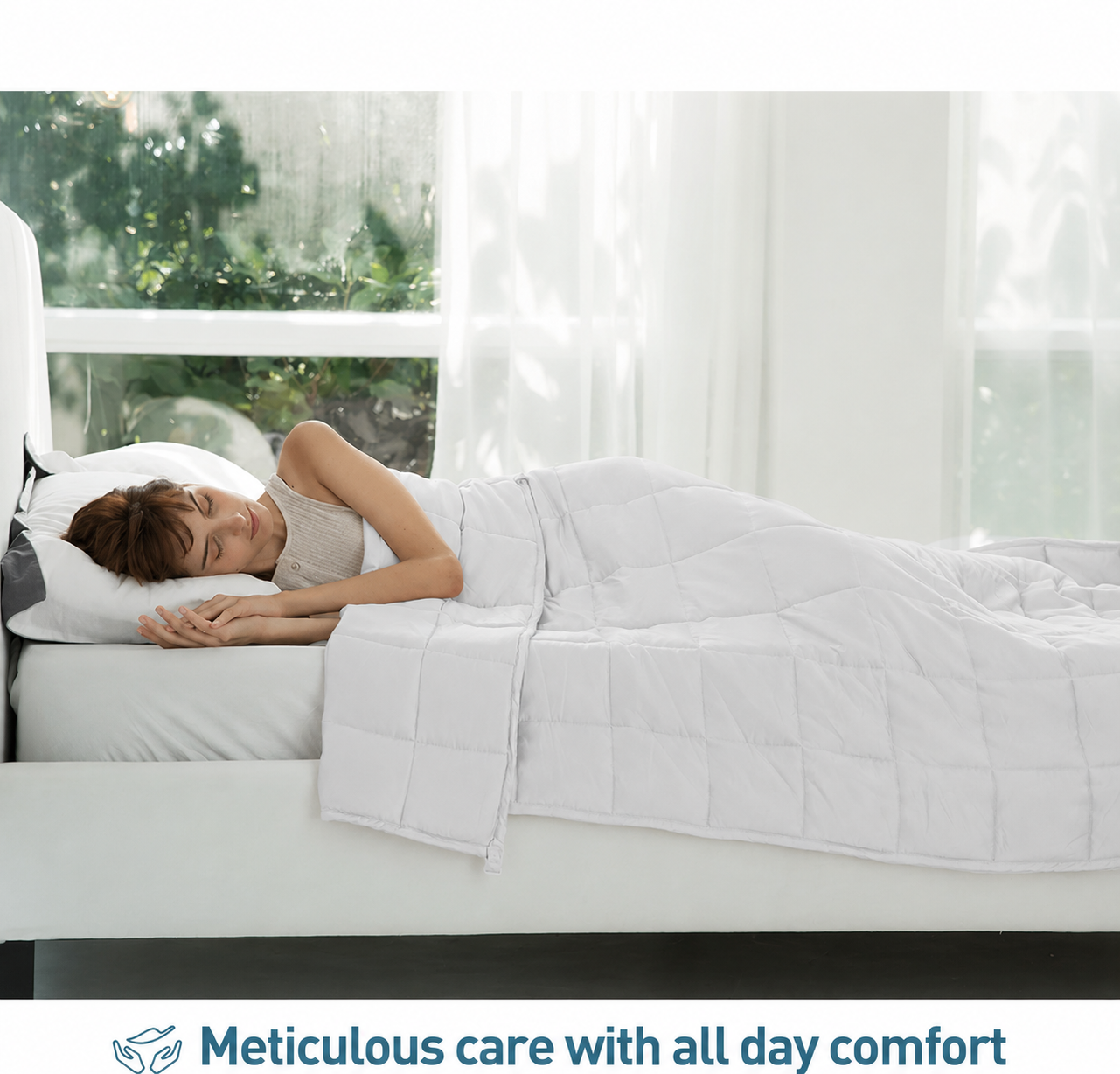 Cozy Comfort Weighted Blanket For Adults With Cooling Fabric, All Season Breathable Comfort - Elesira