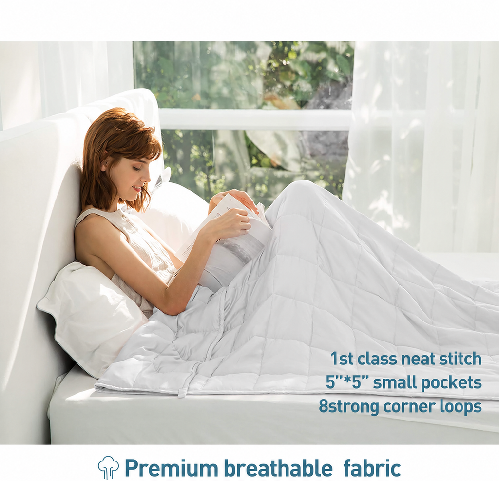 Cozy Comfort Weighted Blanket For Adults With Cooling Fabric, All Season Breathable Comfort - Elesira