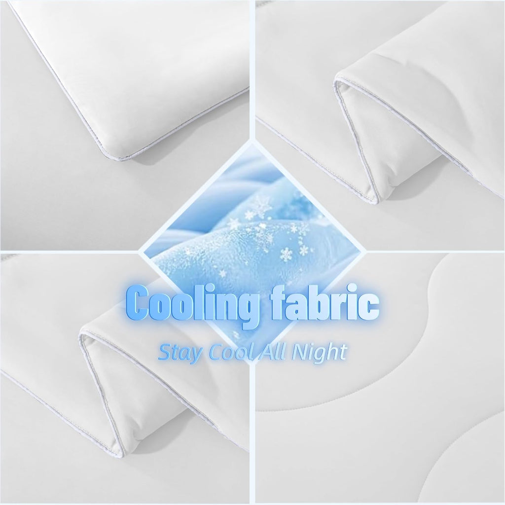 Cool Comfort Breathable Cooling Comforter For Hot Sleepers, Lightweight Summer Cover - Elesira