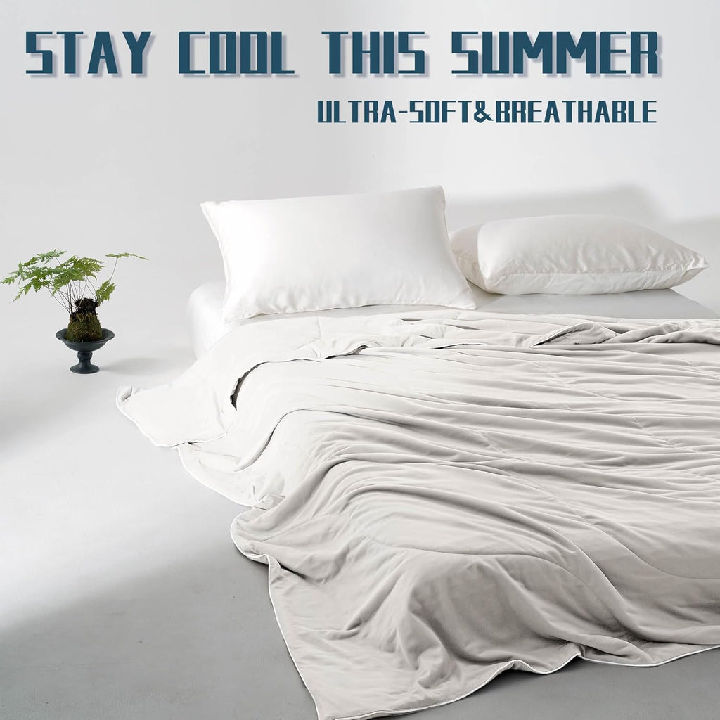 Moisture-Wicking Comforter Set With Lightweight Blanket And Pillowcases - Elesira